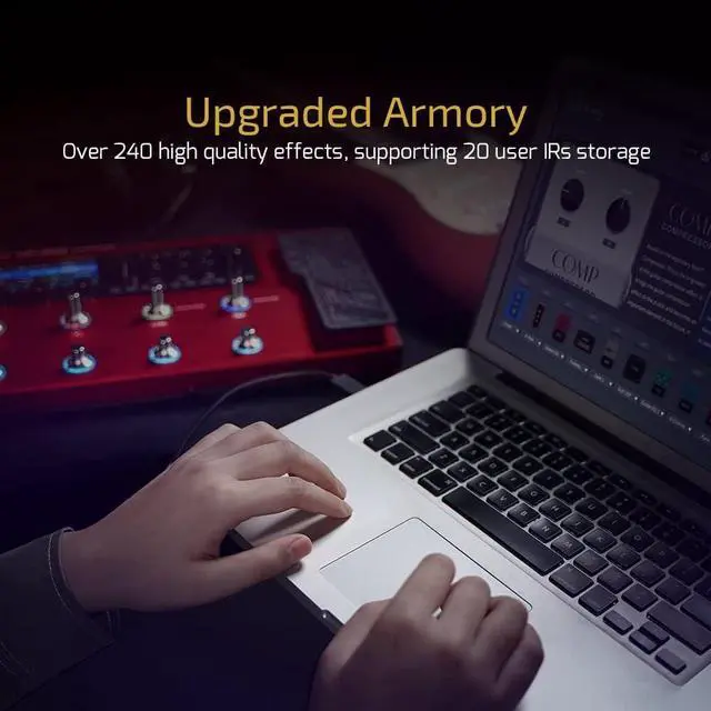 Alt view image 3 of 7 - GP-200R Multi Effects Processor Multi-Effects Guitar Bass Pedal with Expression Pedal FX Loop MIDI I/O Amp Modeling IR Cabinets OTG USB Audio Interface