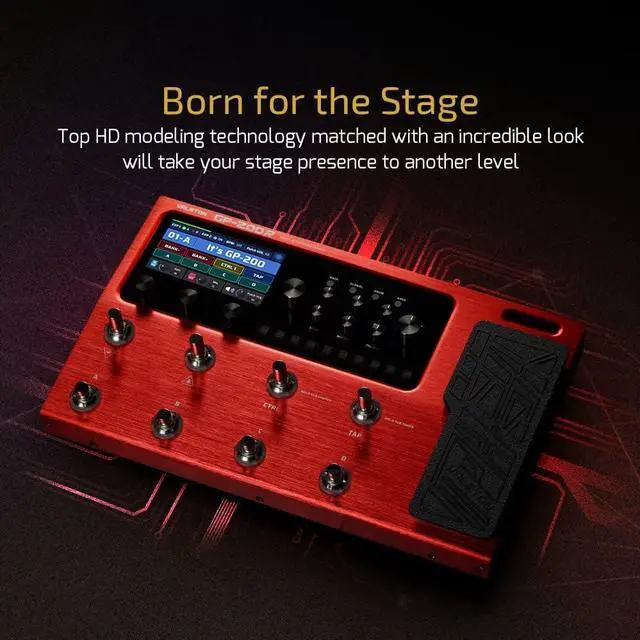 Alt view image 2 of 7 - GP-200R Multi Effects Processor Multi-Effects Guitar Bass Pedal with Expression Pedal FX Loop MIDI I/O Amp Modeling IR Cabinets OTG USB Audio Interface