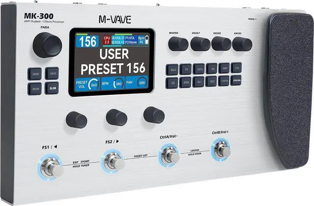 Main image of MK-300 Guitar Bass AMP Modeler & Effects Processor with 320+ Effects, 160 Presets, Looper, Drum Machine, USB/BT 10H Battery for Live/Recording