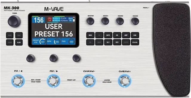 Alt view image 6 of 7 - MK-300 Guitar Bass AMP Modeler & Effects Processor with 320+ Effects, 160 Presets, Looper, Drum Machine, USB/BT 10H Battery for Live/Recording