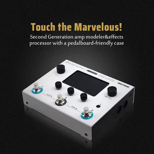 Alt view image 2 of 7 - Guitar Multi Effects Processor Multi Effects Pedal Touch Screen Guitar Bass Amp Modeling IR Cabinets Simulation Multi FX Processor (Include 10 PCS Additional Footswitch Toppers)