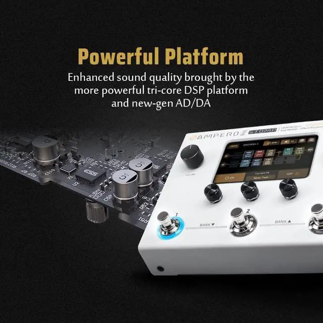 Alt view image 3 of 7 - Guitar Multi Effects Processor Multi Effects Pedal Touch Screen Guitar Bass Amp Modeling IR Cabinets Simulation Multi FX Processor (Include 10 PCS Additional Footswitch Toppers)