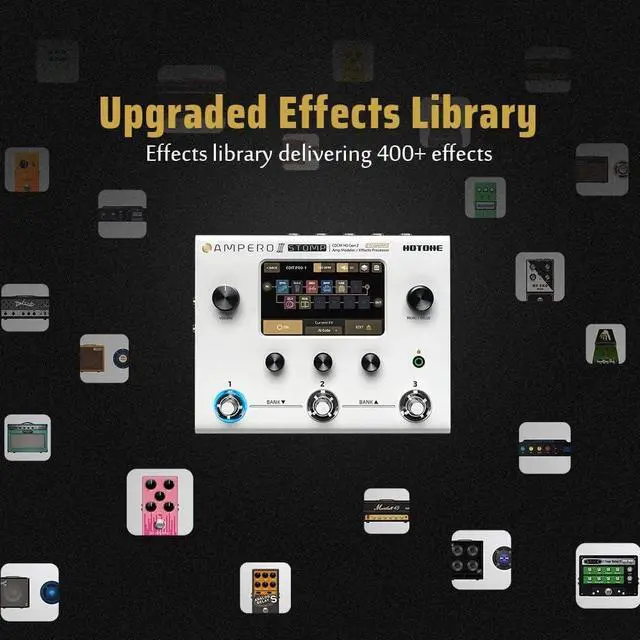 Alt view image 5 of 7 - Guitar Multi Effects Processor Multi Effects Pedal Touch Screen Guitar Bass Amp Modeling IR Cabinets Simulation Multi FX Processor (Include 10 PCS Additional Footswitch Toppers)