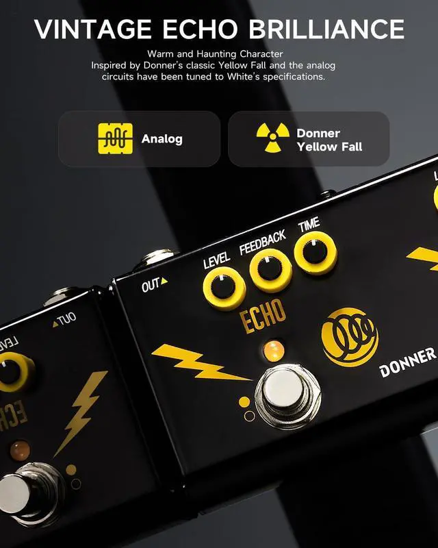 Alt view image 5 of 7 - X Third Man Hardware Multi-Effect Pedal, Triple Threat 3-in-1 Analog Guitar Pedal Distortion Phaser Echo Pedal with Adapter for Electric Guitar