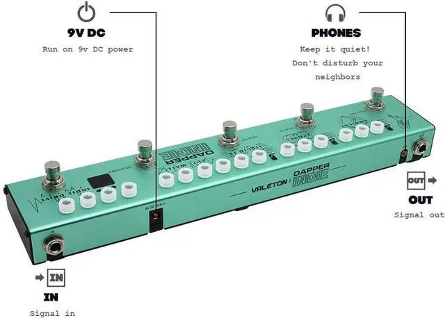 Alt view image 3 of 7 - Multi Effects Guitar Pedal Dapper Indie of Distortion Reverb Delay Chorus Fuzz And Phaser Tremolo for Indie Ambient Psychedelic Grunge Post Rock Stoner Metal Retro Alternative Tone
