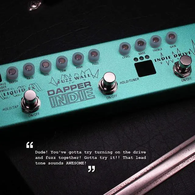 Alt view image 7 of 7 - Multi Effects Guitar Pedal Dapper Indie of Distortion Reverb Delay Chorus Fuzz And Phaser Tremolo for Indie Ambient Psychedelic Grunge Post Rock Stoner Metal Retro Alternative Tone