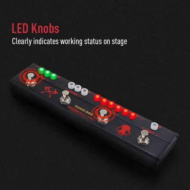 Alt view image 5 of 7 - Guitar Multi Effect Pedal Heavy Metal HiGain Distortion Boost Chorus Delay Guitar Pedal Black Hammer With Adapter