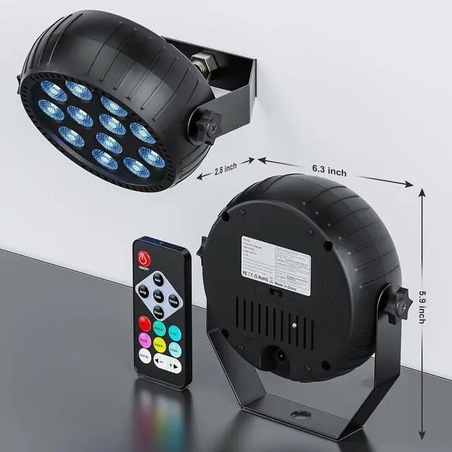 Alt view image 5 of 7 - Rechargeable Mini Par Lights, Wireless 12 RGB Battery Powered Stage Lights, Sound Activated Remote Control Par Can Uplights for Indoor Outdoor Events Wedding Party Church Club Stage Lighting (4 Pack)