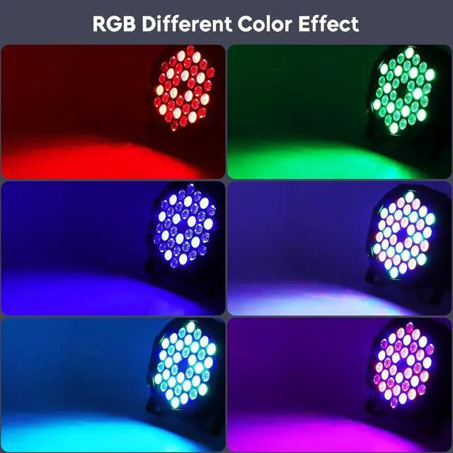 Alt view image 4 of 7 - 36 LED Par Light, 36W Rechargeable Stage Lights RGB DMX Remote Control Battery Powered Uplights for Events Wedding DJ Live Show Performance Party Church