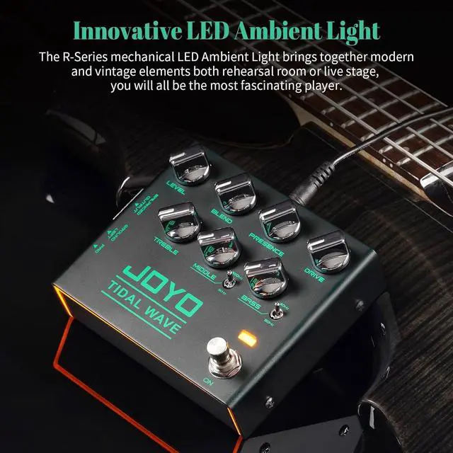 Alt view image 6 of 6 - Bass Guitar Pedals Preamp Overdrive Pedal with EQ and Noise Reduction DI Output for Pop Funk Metal Bassist Electric Guitar (TIDAL WAVE R-30)