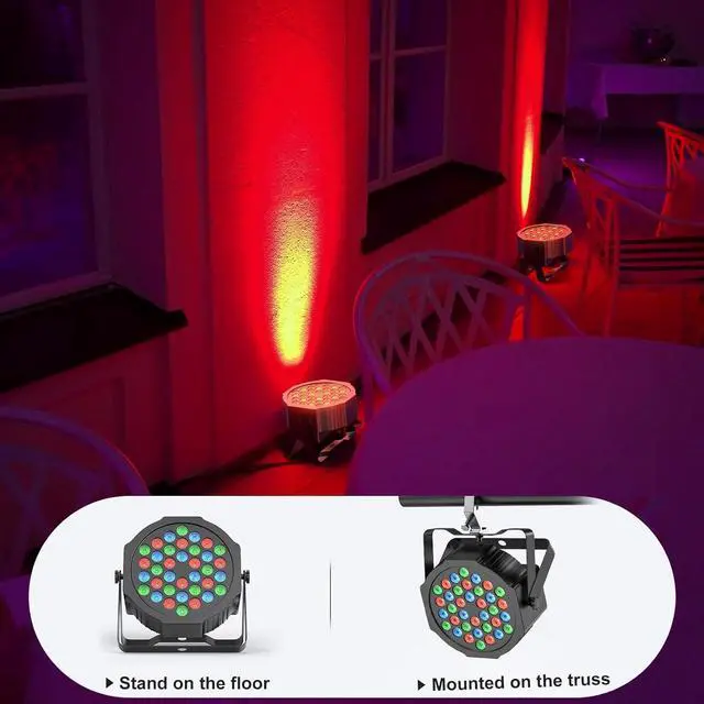 Alt view image 4 of 7 - Rechargeable Par Lights 36W RGB Battery Powered, Wireless LED Par Lights DJ Uplights Sound Activated& Remote Control for Wedding Events Club Party Church Stage Lighting, 1 Pack