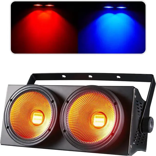 Main image of COB Par Lights for Stage 2-Eyes LED Blinder Fresnel Flash Strobe Wash DJ Lights DMX Sound Activated 2x100W RGBWAuv 6-in-1 Audience Lighting for Church Party Disco
