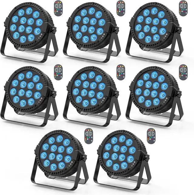 Main image of RGBW 4-in-1 LED Par Lights, 80W Stage Lights with 0-100% Dimmer Professional DMX Control Sound Activated Auto,  Stage Uplighting for Events DJ Disco Wedding Party 8Packs
