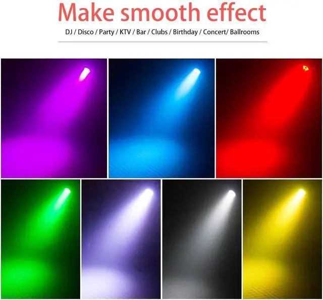 Alt view image 3 of 7 - Led Stage Par Lights, IP67 Waterproof Par Light with Remote Control Outdoor Uplights, RGBW Stage Par Can for Party Bar Dj Wedding Live Show Christmas Holiday Event (1 Pack)