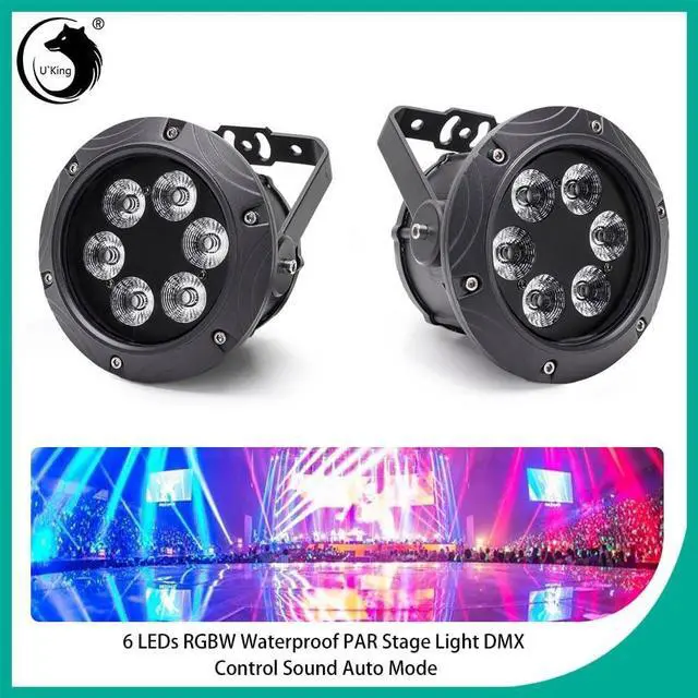 Alt view image 4 of 7 - Led Stage Par Lights, IP67 Waterproof Par Light with Remote Control Outdoor Uplights, RGBW Stage Par Can for Party Bar Dj Wedding Live Show Christmas Holiday Event (1 Pack)