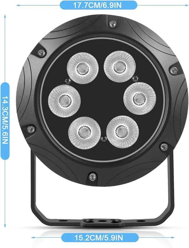 Alt view image 7 of 7 - Led Stage Par Lights, IP67 Waterproof Par Light with Remote Control Outdoor Uplights, RGBW Stage Par Can for Party Bar Dj Wedding Live Show Christmas Holiday Event (1 Pack)