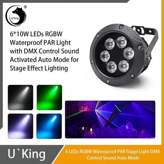 Alt view image 5 of 7 - Led Stage Par Lights, IP67 Waterproof Par Light with Remote Control Outdoor Uplights, RGBW Stage Par Can for Party Bar Dj Wedding Live Show Christmas Holiday Event (1 Pack)