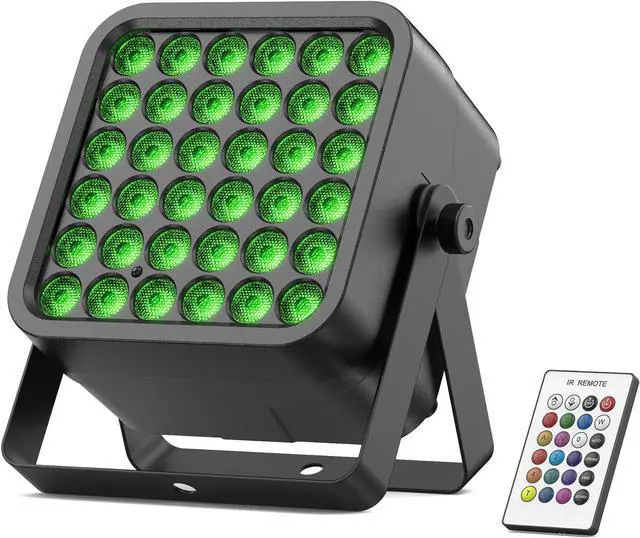 Main image of Rechargeable Par Can Lights, 72W RGB 5200mAh Uplights Battery Powered Stage Light, Wireless DJ Lights Sound Activated with Remote & DMX Control for Festivals, Weddings, Bars, Churches, DJ (1 Pack)