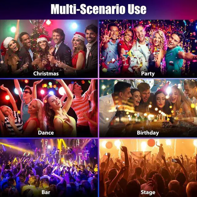 Alt view image 6 of 7 - 60W RGBW Moving Head DJ Lights,LED Spotlights with Remote 8 GOBO 8 Pattern Stage Lighting by DMX and Sound Activated Control DJ Lights for Parties Decoration Live Band Show Club