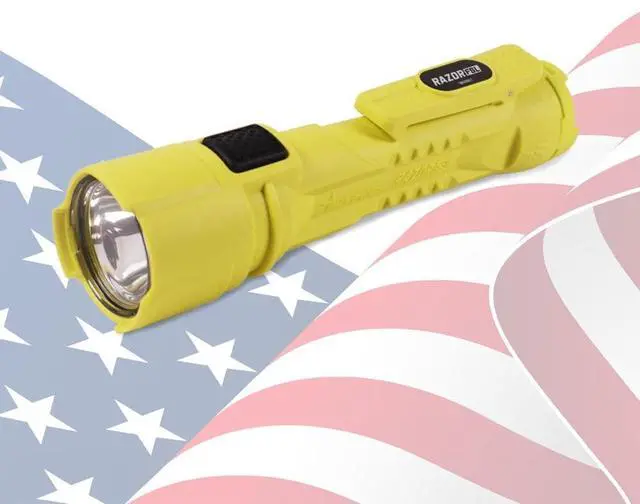 Main image of Razor FSL Dual Light Magnetic LED Flashlight  14,000 Candela, 10-Hour Runtime, USA-Made, Includes 3AA Batteries for Convenience