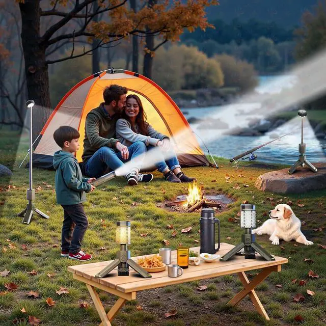 Alt view image 5 of 6 - Camping Lantern Rechargeable, Telescoping-Camping-Lights, 10500mAh Capacity Battery Powered,Outdoor-Lantern for Hiking/Adventure/Power Outages, IPX7 Water Resistant(Dark Grey)