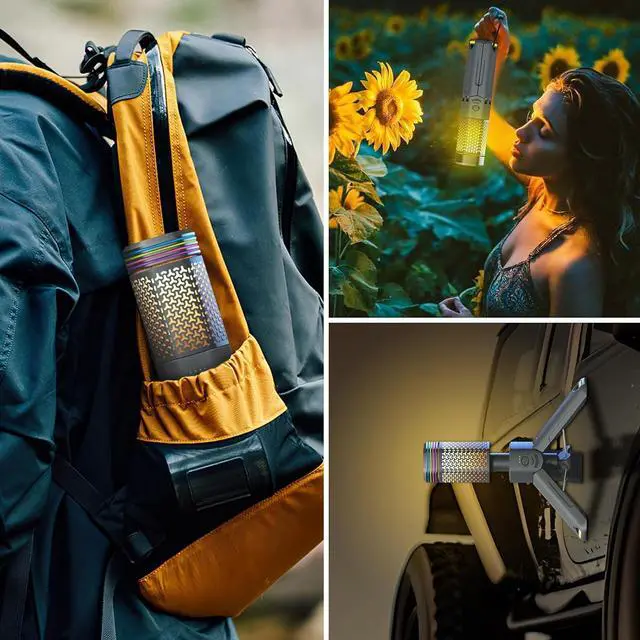 Alt view image 6 of 6 - Camping Lantern Rechargeable, Telescoping-Camping-Lights, 10500mAh Capacity Battery Powered,Outdoor-Lantern for Hiking/Adventure/Power Outages, IPX7 Water Resistant(Dark Grey)