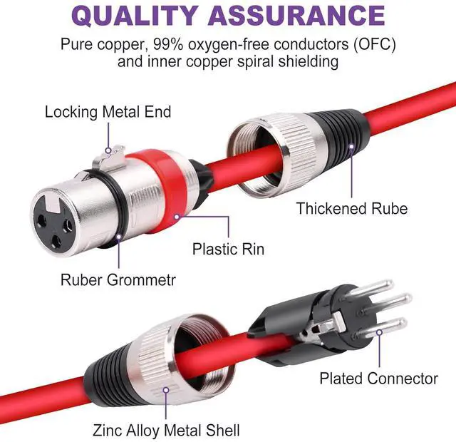 Alt view image 5 of 7 - 10 Color XLR Cable, Multicolor XLR Male to Female 15ft Audio Cables 10 Pack, 3 Pin Balanced XLR Microphone Cables Color Boots XLR Mic Cord Ideal for Microphones, Live Stage, Speaker, Audio Mixer