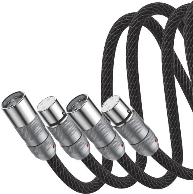 Main image of Hi-end XLR Cable 3.3FT Audio Signal Cable Multiplex Pure Copper 4 Cores 4MM2 Mic 3 Pin Interconnect Cable HiFi XLR Male to Female XLR Microphone Cable for Mixer Soundbox Amplifiers