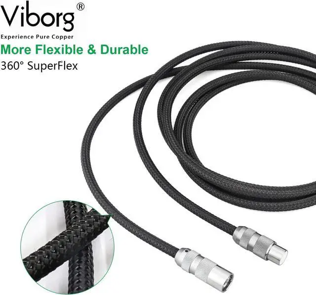 Alt view image 7 of 7 - Hi-end XLR Cable 3.3FT Audio Signal Cable Multiplex Pure Copper 4 Cores 4MM2 Mic 3 Pin Interconnect Cable HiFi XLR Male to Female XLR Microphone Cable for Mixer Soundbox Amplifiers