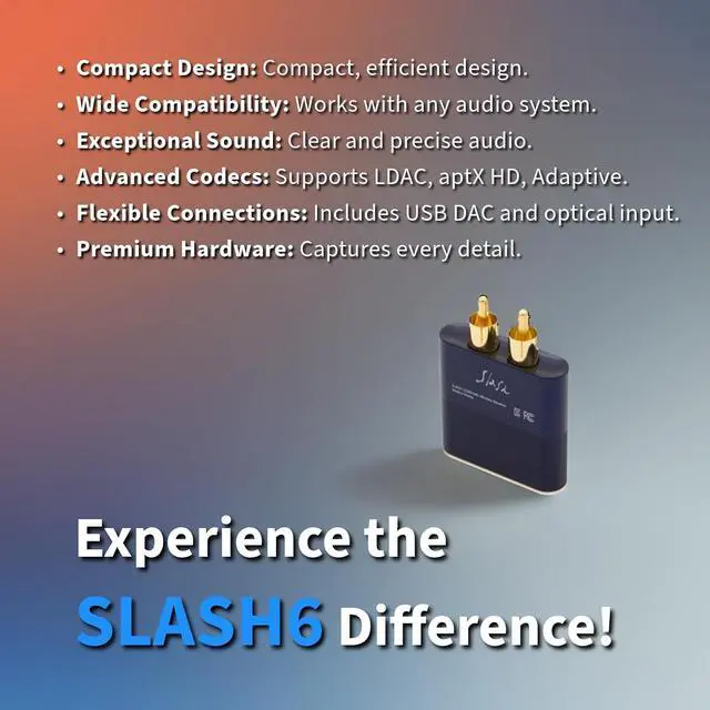 Alt view image 2 of 7 - 6 LDAC Bluetooth DAC  aptX Adaptive/HD, USB & Optical in/Out, Hi-Res Audio, Headphone Amp, Compact Wireless Adapter for Home Stereo & Vintage Amps