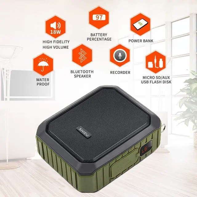 Alt view image 2 of 7 - Portable Voice Amplifier,  Personal Voice Amplifier 18W with Wired Microphone Headset Waterproof Bluetooth Speaker Rechargeable PA System for Outdoors,Teachers,Shower,Beach,Tour Guide