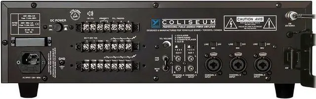 Alt view image 2 of 2 - CA1 Amplifier 70 Volt 6 Channel Public Address Amp Rack Mountable Steel Chassis Black