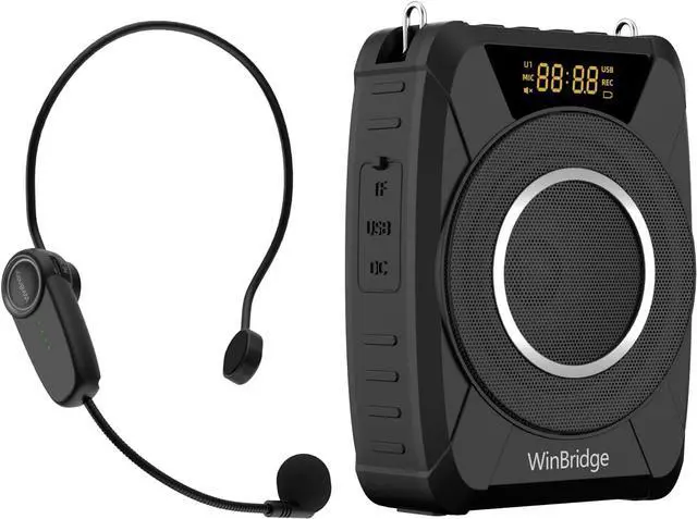 Main image of Powerful Portable Voice Amplifier with Bluetooth5.0, Recording and UHF Wireless Microphone Headset - 20W Speaker System for Teachers, Singers, Coaches