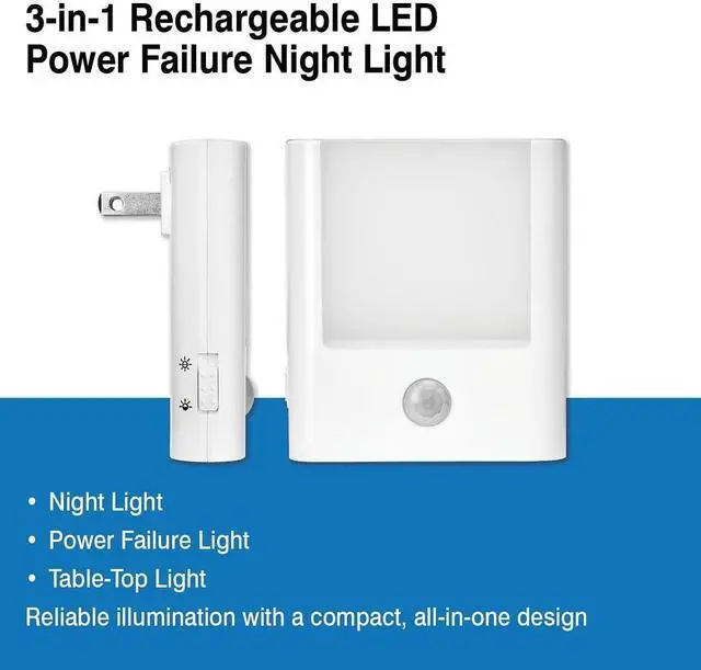 Alt view image 2 of 6 - 6-Pack 3-in-1 Emergency Night Light for Power Failure,plug into wall,LED with Motion Sensor,Auto-On During Outages,Survival kit,Hurricane preparedness,For Home, Hallways,Stairways,Bathrooms& Bedrooms