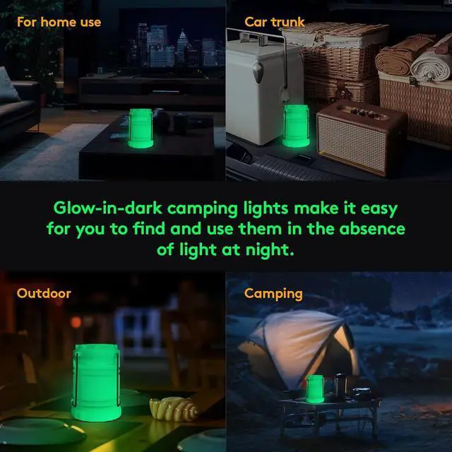 Alt view image 2 of 7 - LED 20 Pack Glow-in-The-Dark Camping Lanterns Battery Powered (Includes 60 AA Alkaline Batteries) 350 Lumens IPX4 Water Resistant Lanterns for Power Outages Emergency Hurricane Storms