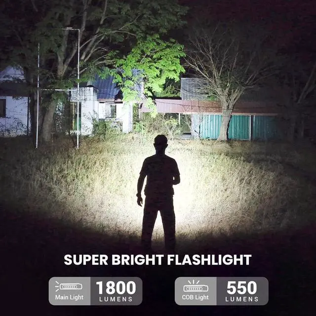 Alt view image 2 of 7 - Sofirn IF24 Pro Super Bright Flashlight for Emergencies, 1800LM LED Flashlights for Camping, Rechargeable Flashlights High Lumens,Waterproof Flash Light Battery Powered, Magnetic Red Light Flashlight