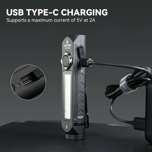 Alt view image 5 of 7 - Sofirn IF24 Pro Super Bright Flashlight for Emergencies, 1800LM LED Flashlights for Camping, Rechargeable Flashlights High Lumens,Waterproof Flash Light Battery Powered, Magnetic Red Light Flashlight