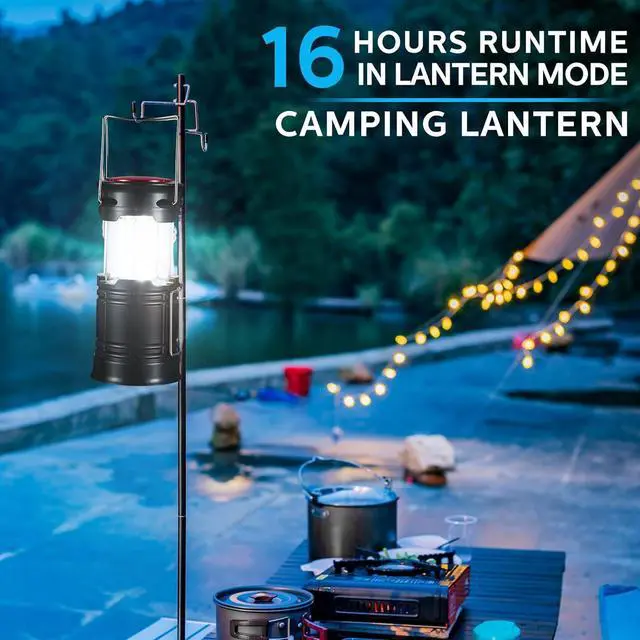 Alt view image 5 of 7 - 8Pack Camping Lights and Lanterns Battery Powered Lanterns for Power Outages Lantern Flashlight Red Light and Magnet Base Collapsible Portable Waterproof Emergency Light for Hurricanes Outdoor Hiking