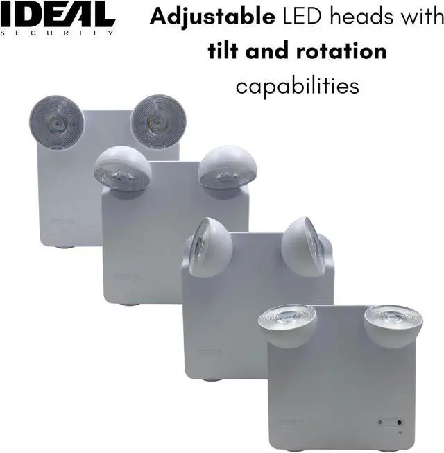 Alt view image 3 of 7 - Rechargeable LED Power Failure Light, Adjustable Heads, up to 48 Hours, 80-140 Lumens, Emergency Light for Home, Prepared for Power Outages, White