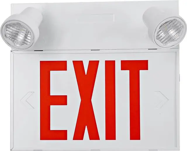 Alt view image 3 of 6 - Steel Exit Sign with Remote Capabilities, 36 Watt Battery Pack, AC 120-347V Input, Commercial Battery Unit Emergency Lights with 2 by 2 watts Head, Up To 4 Hours Emergency Duration Time