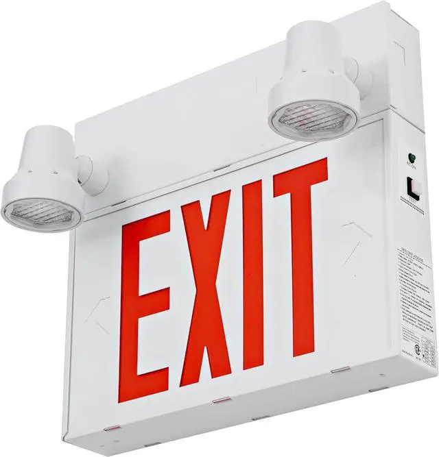 Alt view image 4 of 6 - Steel Exit Sign with Remote Capabilities, 36 Watt Battery Pack, AC 120-347V Input, Commercial Battery Unit Emergency Lights with 2 by 2 watts Head, Up To 4 Hours Emergency Duration Time