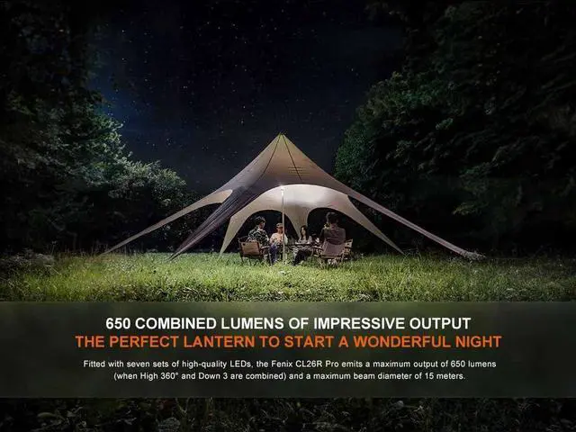 Alt view image 4 of 7 - CL26R Pro Camping Lantern, Olive Drab, 650 lumens Bright, USB-C Rechargeable , Compact and Portable Perfect for Hurricane, Emergency, Hiking, Power Outage with LumenTac Organizer