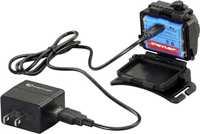 Alt view image 3 of 6 - 61603 Double Clutch USB 125-Lumen Multi-Fuel LED Headlamp with 120V AC Charging System, Elastic Head Strap, Rubber Hard Hat Strap, and USB Cable, Black