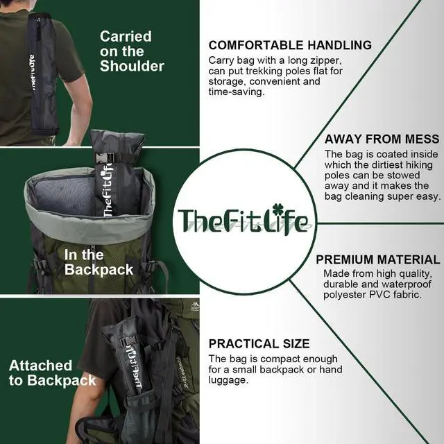 Alt view image 5 of 7 - Collapsible Trekking Poles for Hiking  Lightweight Folding Walking Sticks for Men and Women with Extra-Long Foam Handle and Metal Flip Lock