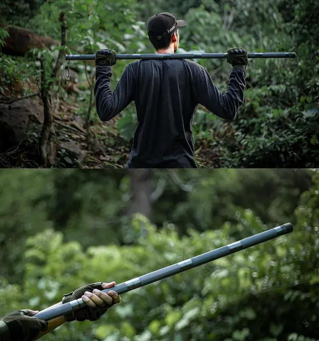Alt view image 4 of 6 - Hiking Tactical Stick Walking Staff - Outdoor Multitool Gear Trekking Pole Collapsible Retractable Premium 15 in 1 | 8 Tubes