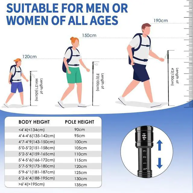 Alt view image 6 of 6 - Tactical Survival Hiking Stick - Collapsible Retractable Walking Staff, Outdoor Multitool Tactical Gear, Trekking Poles for Hiking, Camping Birthday Gifts for Men Dad Husband