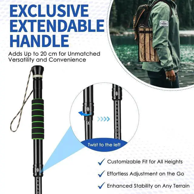 Alt view image 4 of 6 - Tactical Survival Hiking Stick - Collapsible Retractable Walking Staff, Outdoor Multitool Tactical Gear, Trekking Poles for Hiking, Camping Birthday Gifts for Men Dad Husband