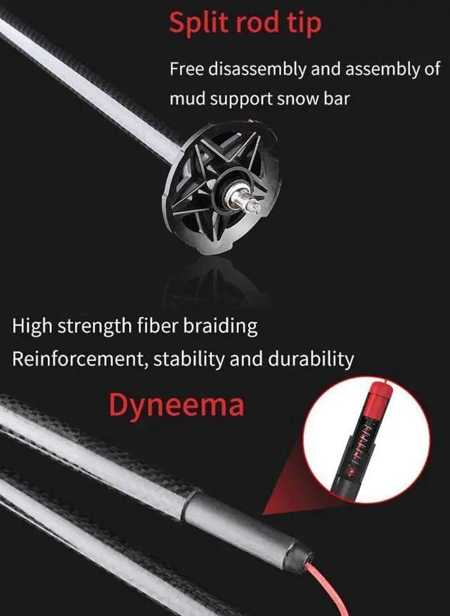 Alt view image 7 of 7 - Trekking Poles -2 Ultralight Collapsible Carbon Fiber Hiking Poles with Anti-Shock and Quick Lock System, Folding Walking Sticks for Hiking, Camping