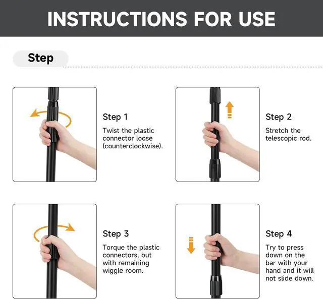 Alt view image 3 of 7 - Tent Poles for Tarp, 8.2' Fiberglass Tarp Poles Set of 4, Tent Poles Replacement, Telescoping Pole, Canopy Poles, Camping Poles for Rooftop Tents, Trekking Pole Tent for Rain Fly, Camper, Awning