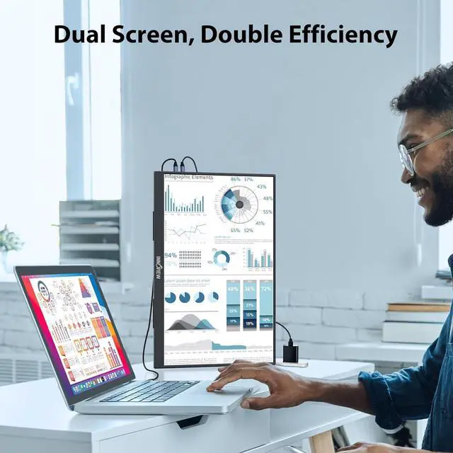 Alt view image 5 of 7 - 18 Inch 260Hz Portable Gaming Monitor,2K QHD 100% DCI-P3 Portable Monitor Gameplus HDR FreeSync Laptop Monitors,Portable Screen for PC Phone Game Console